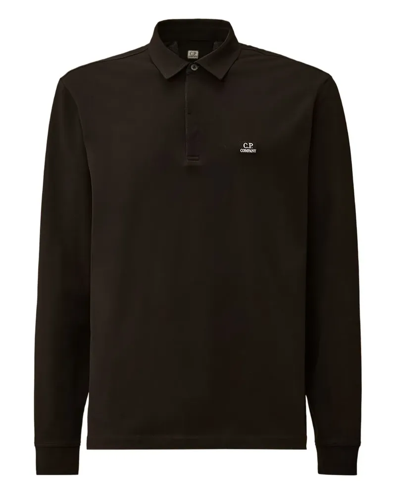 C.P. Company Langärmeliges Poloshirt - Schwarz Schwarz