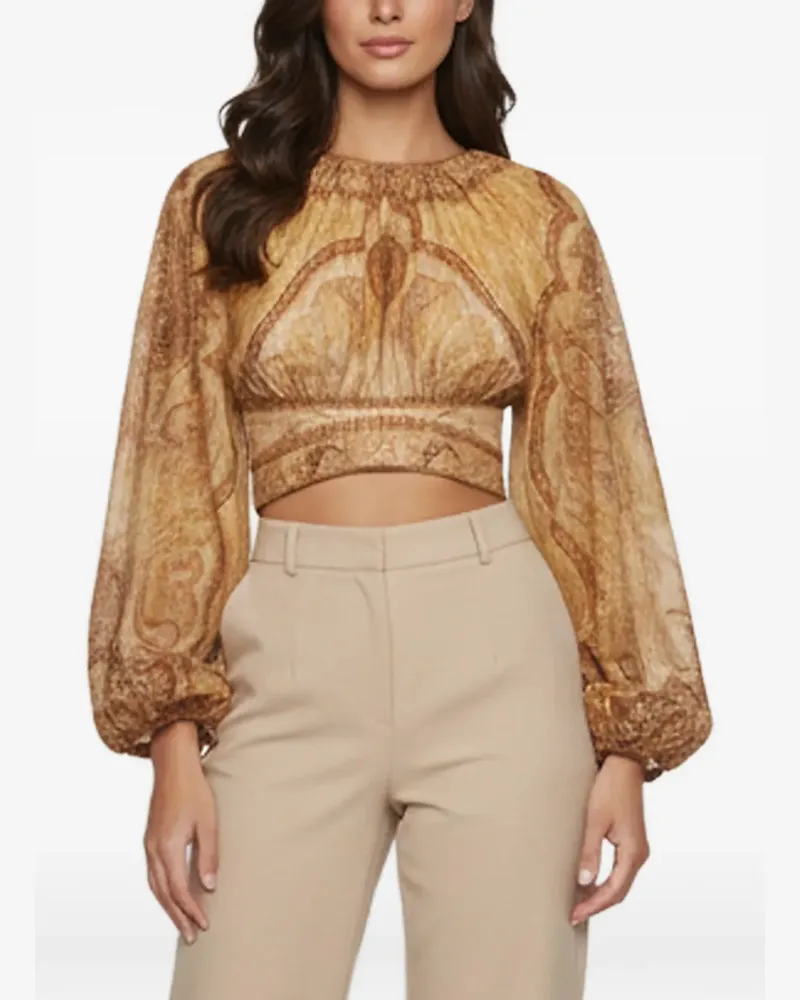 Zimmermann Wanderlust Cropped-Top mit Paisley-Print - Braun Braun
