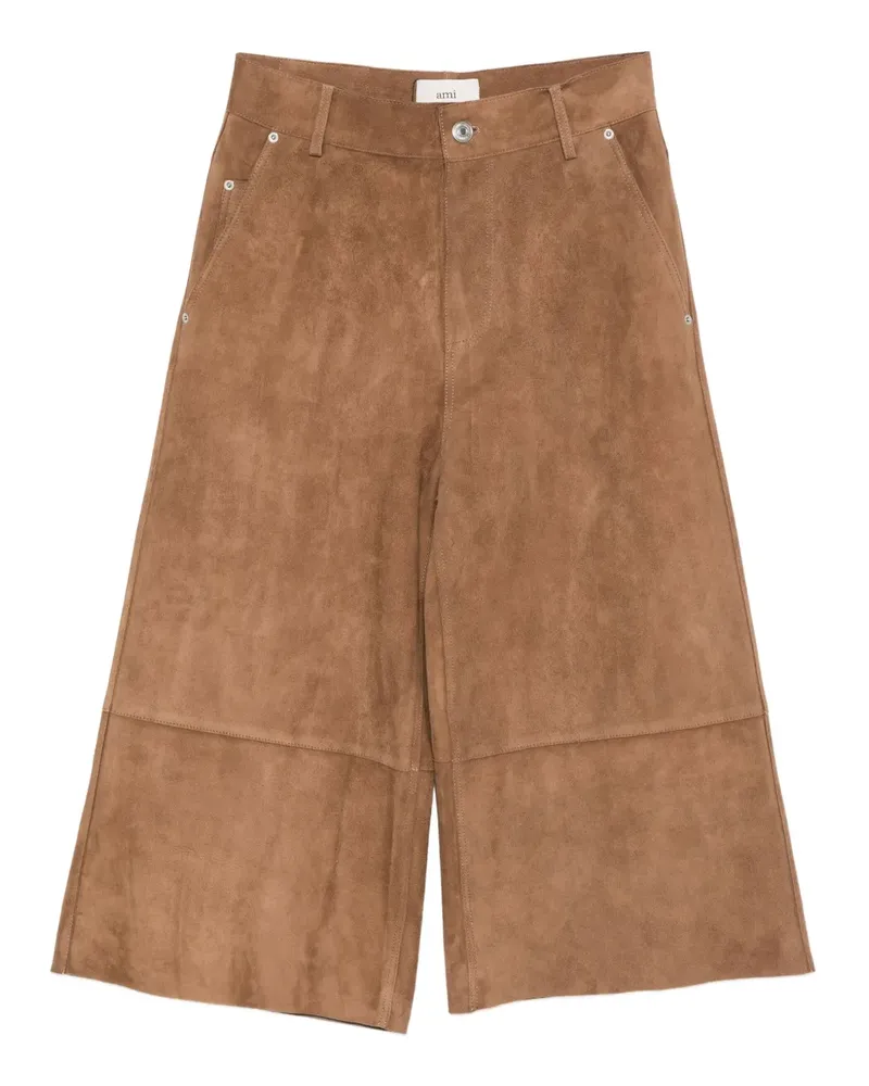 AMI Paris Wildlederhose mit Seitentaschen - Braun Braun