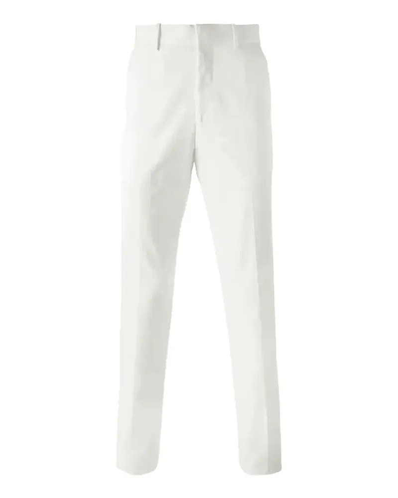 Alexander McQueen pressed-crease tailored trousers - Weiß Weiß