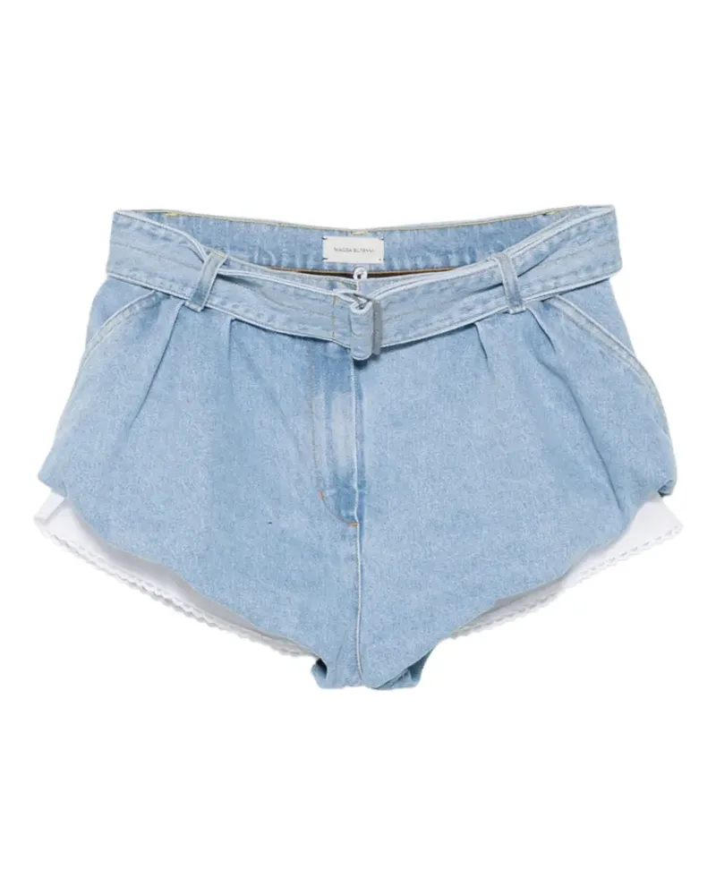 Magda Butrym Shorts mit Gürtel - Blau Blau