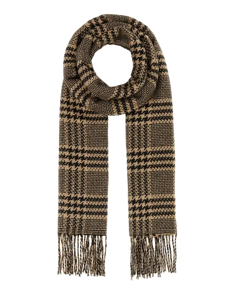 Saint Laurent Karierter Schal mit Fransen - Braun Braun