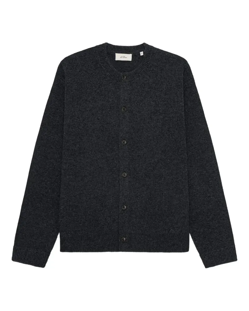 LES DEUX logo-embroidered button-up cardigan - Grau Grau