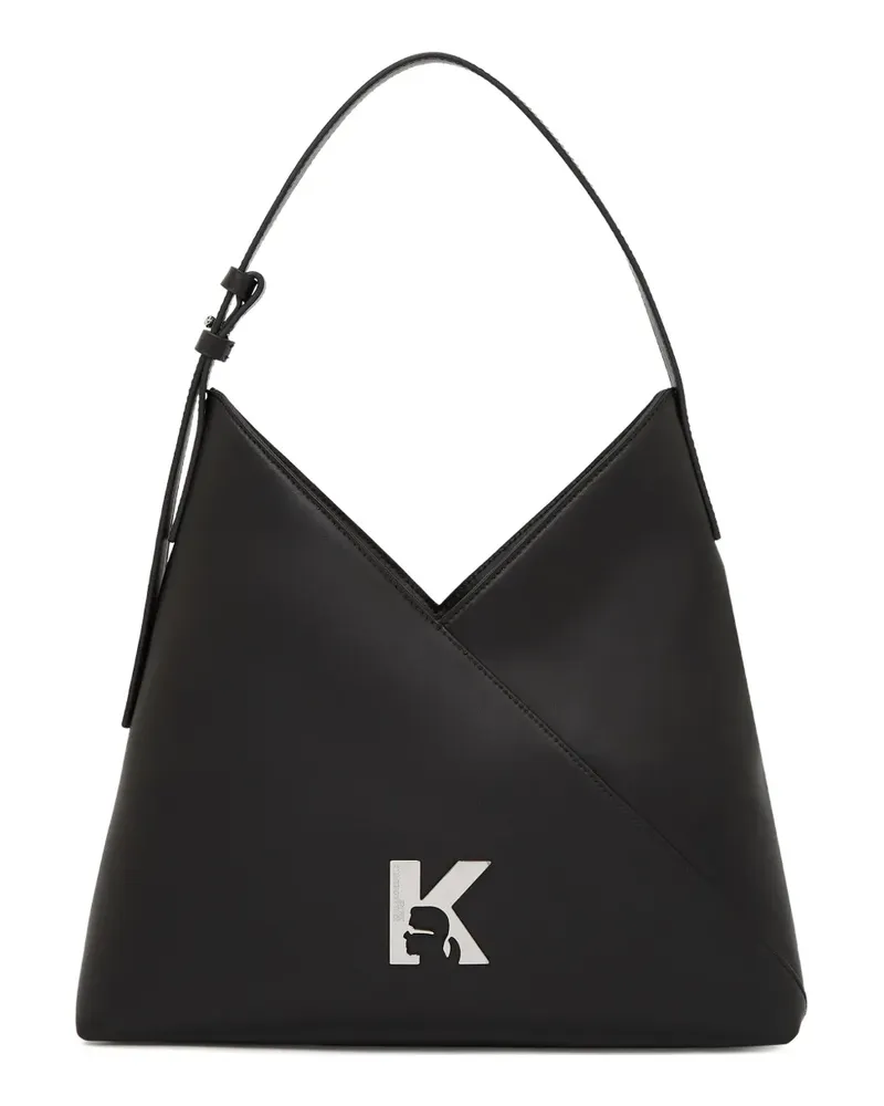 Karl Lagerfeld Mittelgroße Tote Bag mit Logo-Schild - Schwarz Schwarz