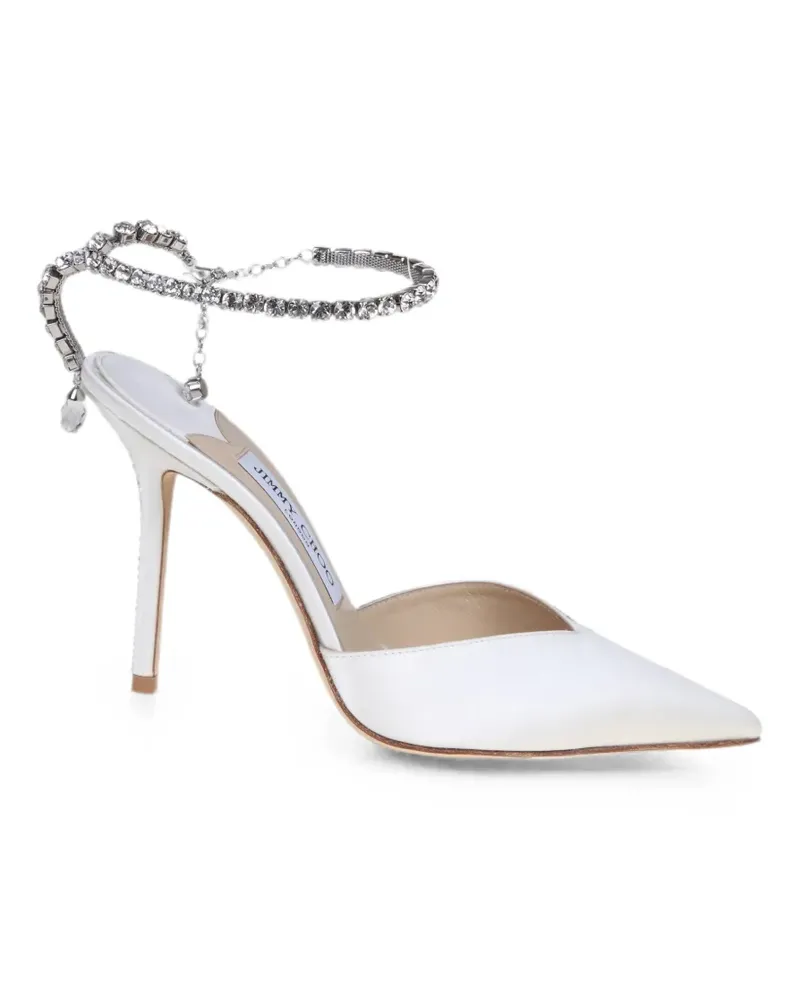 Jimmy Choo Saeda crystal-embellished pumps - Weiß Weiß