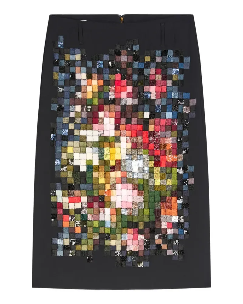 Dries van Noten Bleistiftrock mit Stickerei - Schwarz Schwarz