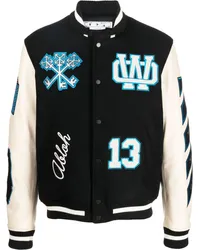 OFF-WHITE Collegejacke mit Logo-Patch Schwarz