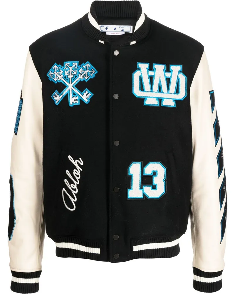 OFF-WHITE Collegejacke mit Logo-Patch - Schwarz Schwarz