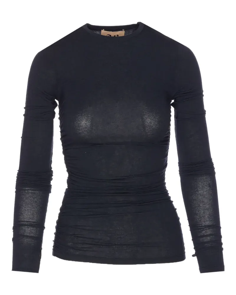 Aniye By Gerafftes Didy Langarmshirt - Schwarz Schwarz