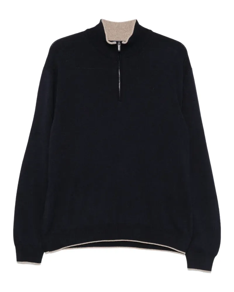 Paul & Shark cashmere half-zip sweater - Blau Blau
