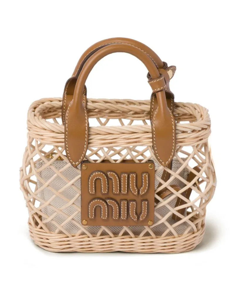 Miu Miu Handtasche mit Korbdetail - Braun Braun