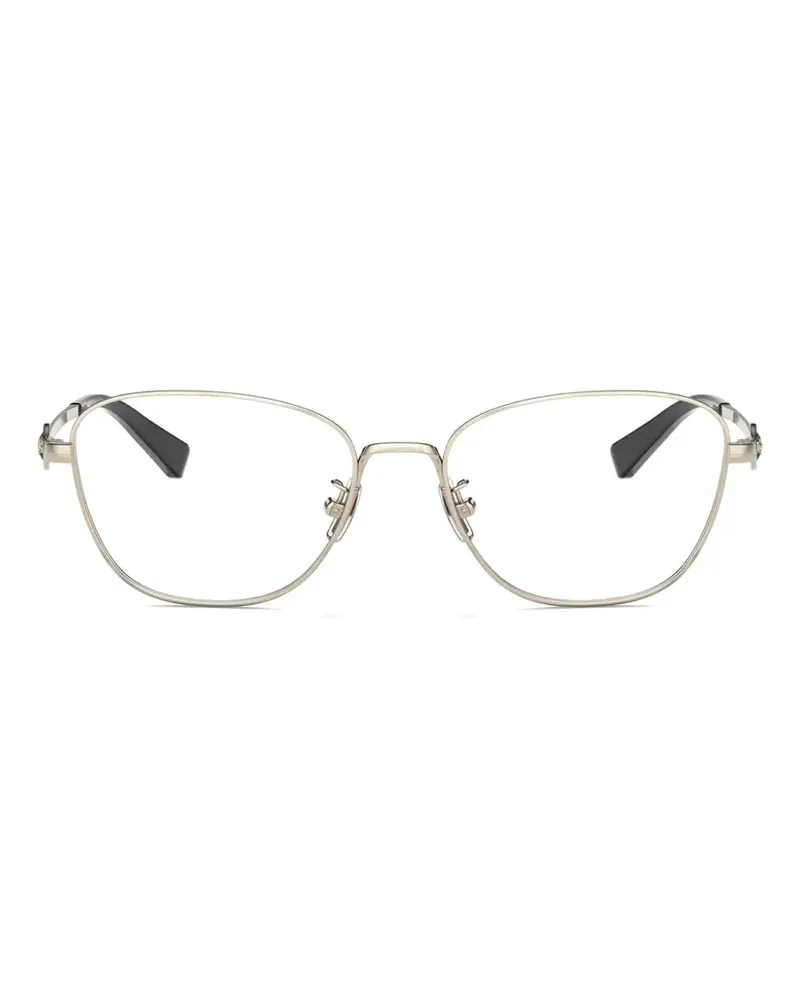 Coach logo-plaque geometric-frame glasses - Silber Silber