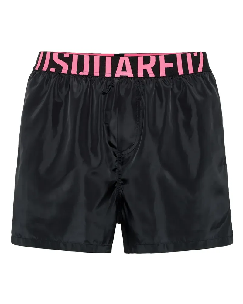 Dsquared2 Badeshorts mit Logo-Bund - Schwarz Schwarz
