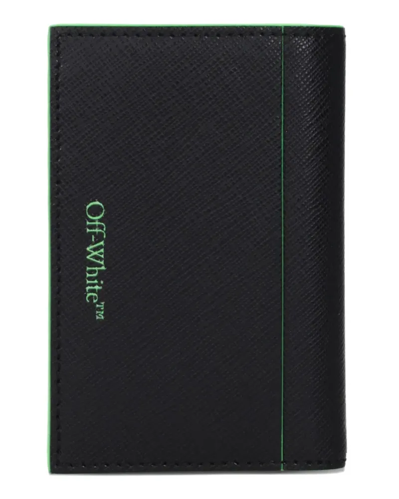 OFF-WHITE logo-print leather cardholder - Schwarz Schwarz