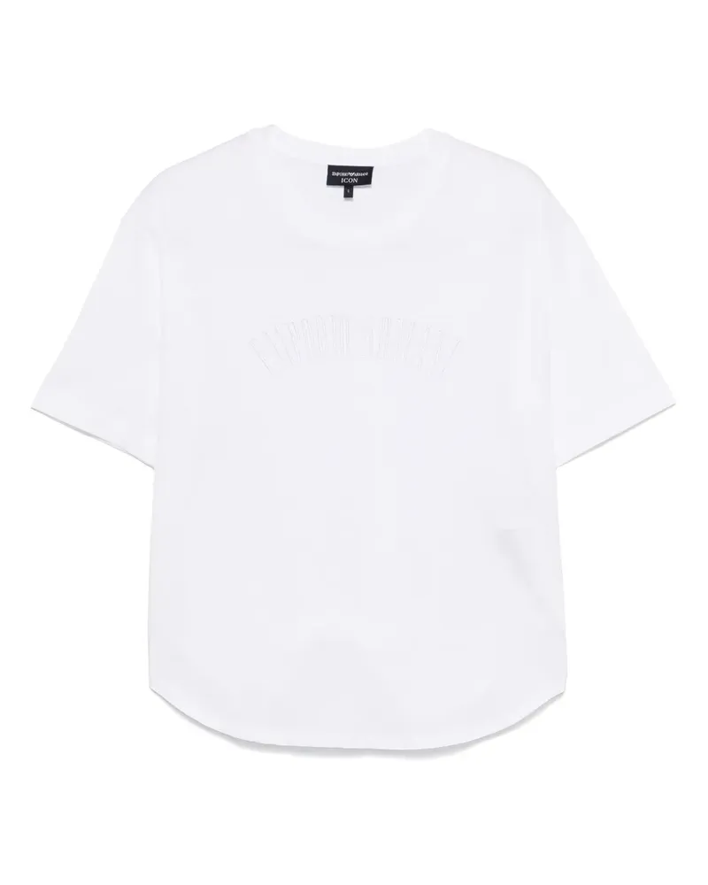 Emporio Armani T-Shirt mit Logo-Stickerei - Weiß Weiß