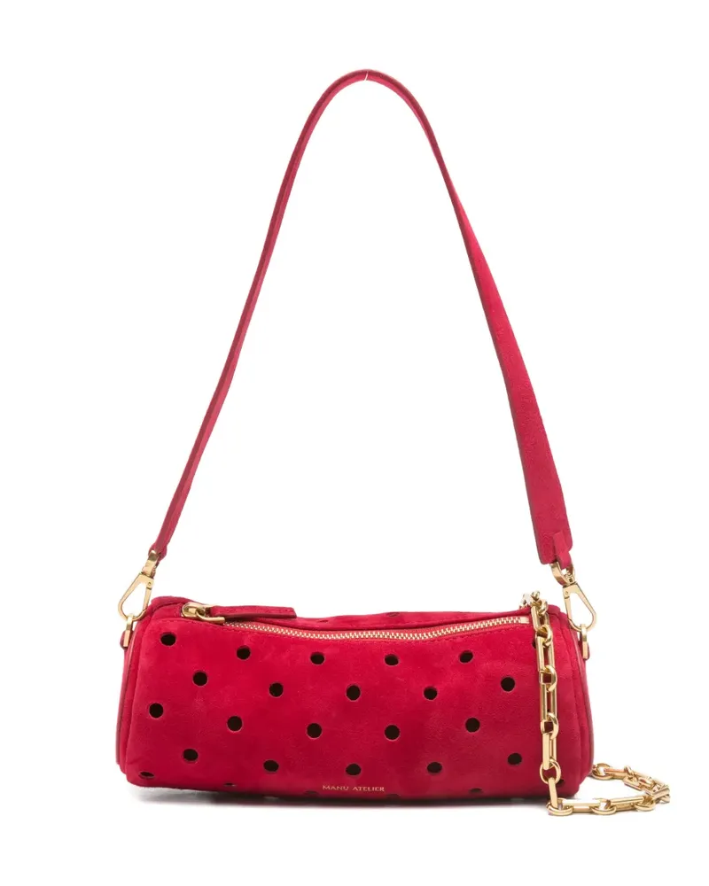 Manu Atelier mini Cylinder Perforated shoulder bag - Rot Rot