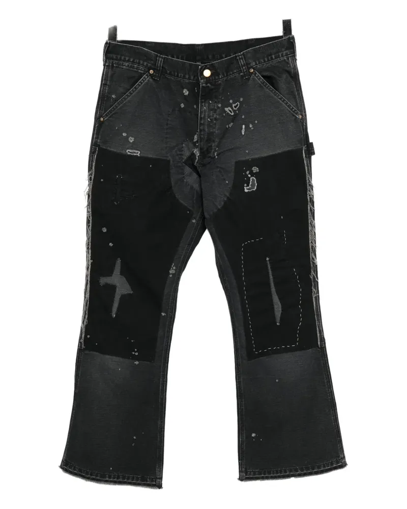 SAINT MXXXXXX patchwork bootcut jeans - Schwarz Schwarz