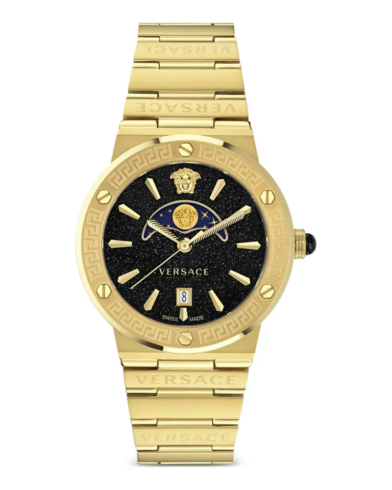 Versace Greca Logo Moonphase Armbanduhr 38mm - Schwarz Schwarz