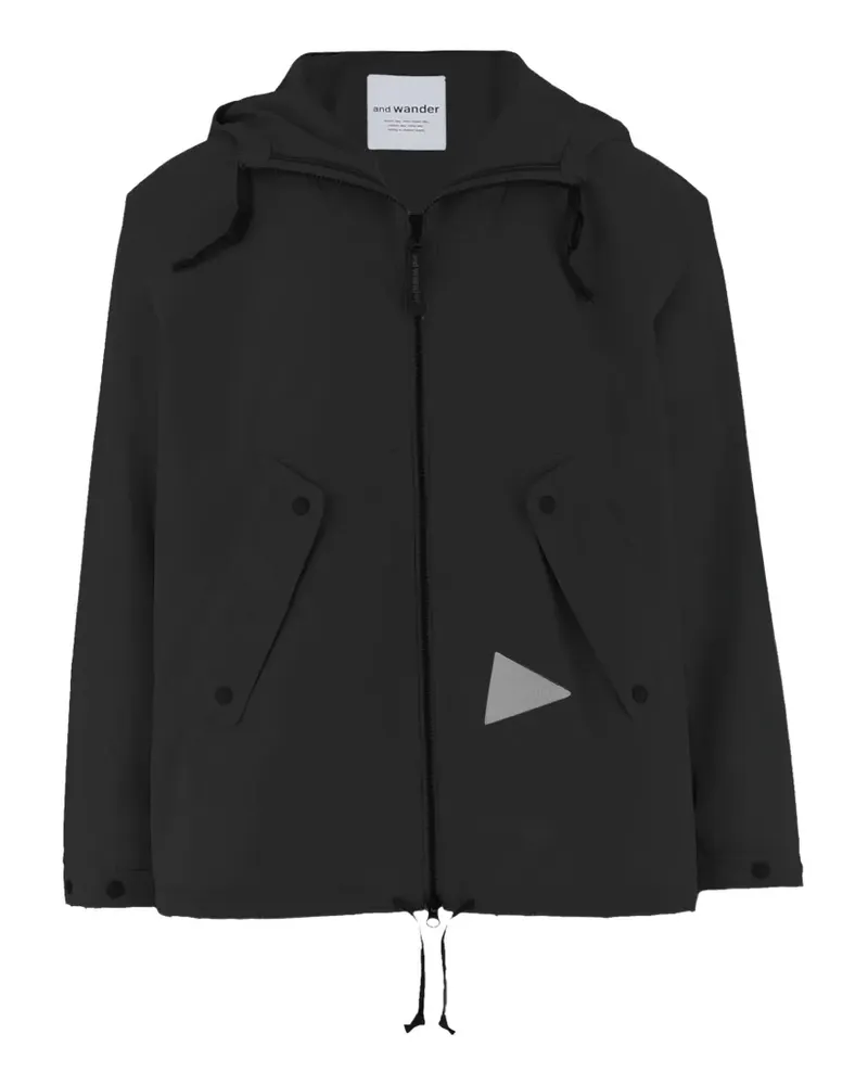 and wander logo-detail hooded jacket - Schwarz Schwarz