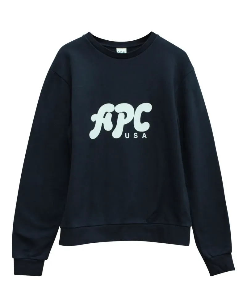 A.P.C. USA-print cotton sweatshirt - Blau Blau