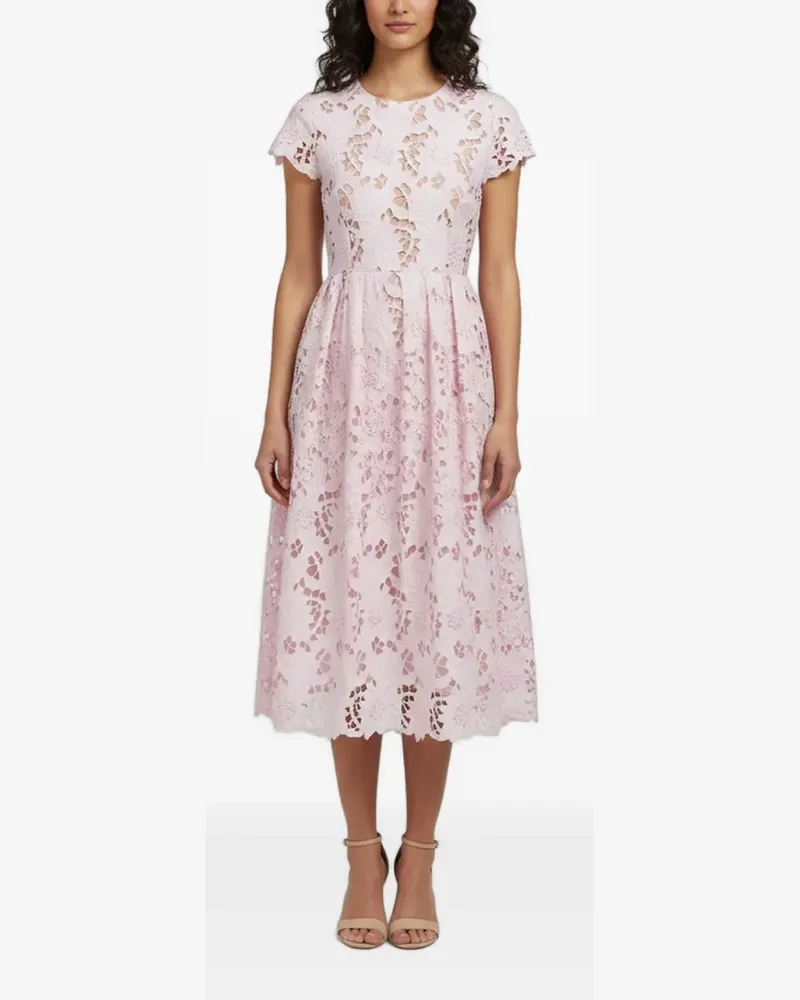 Self-Portrait guipure lace midi dress - Rosa Rosa