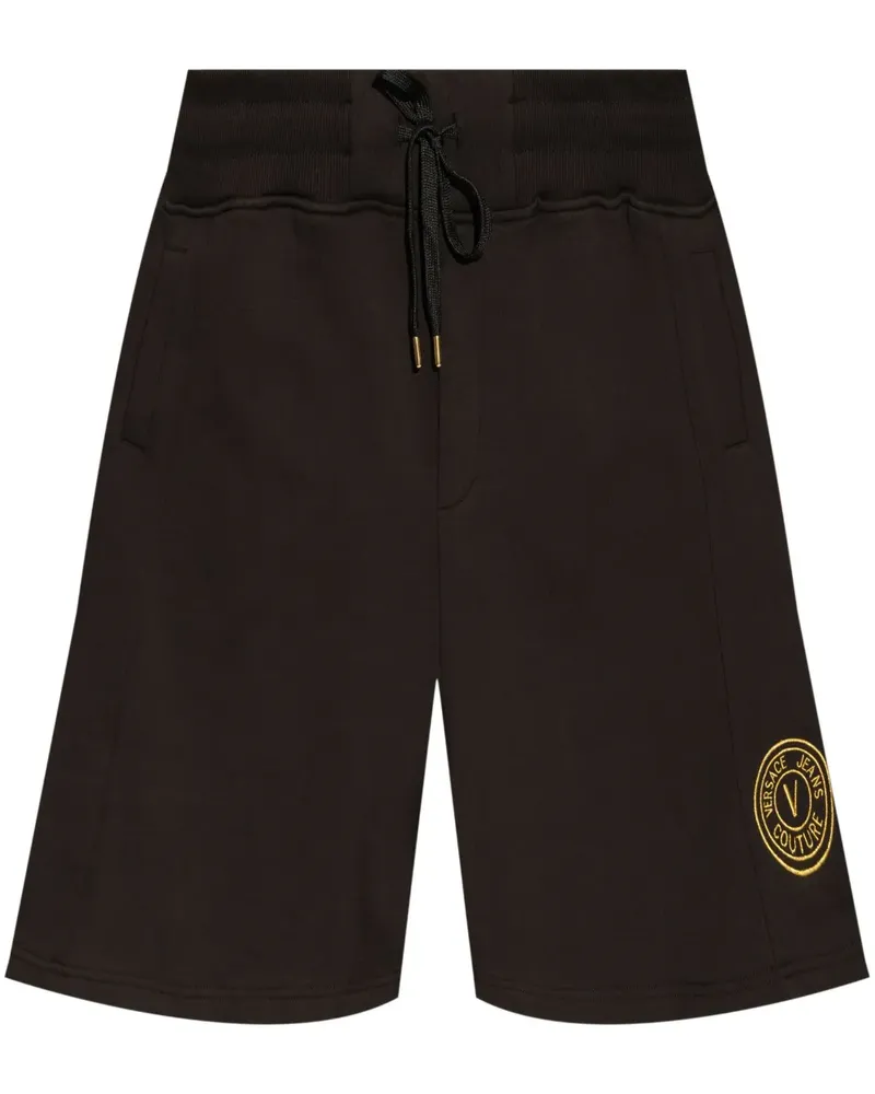 Versace Jeans Shorts mit Logo-Stickerei - Schwarz Schwarz