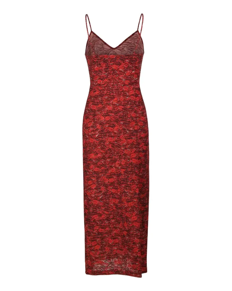 Valentino Garavani lace-patterned spaghetti-strap maxi dress - Rot Rot