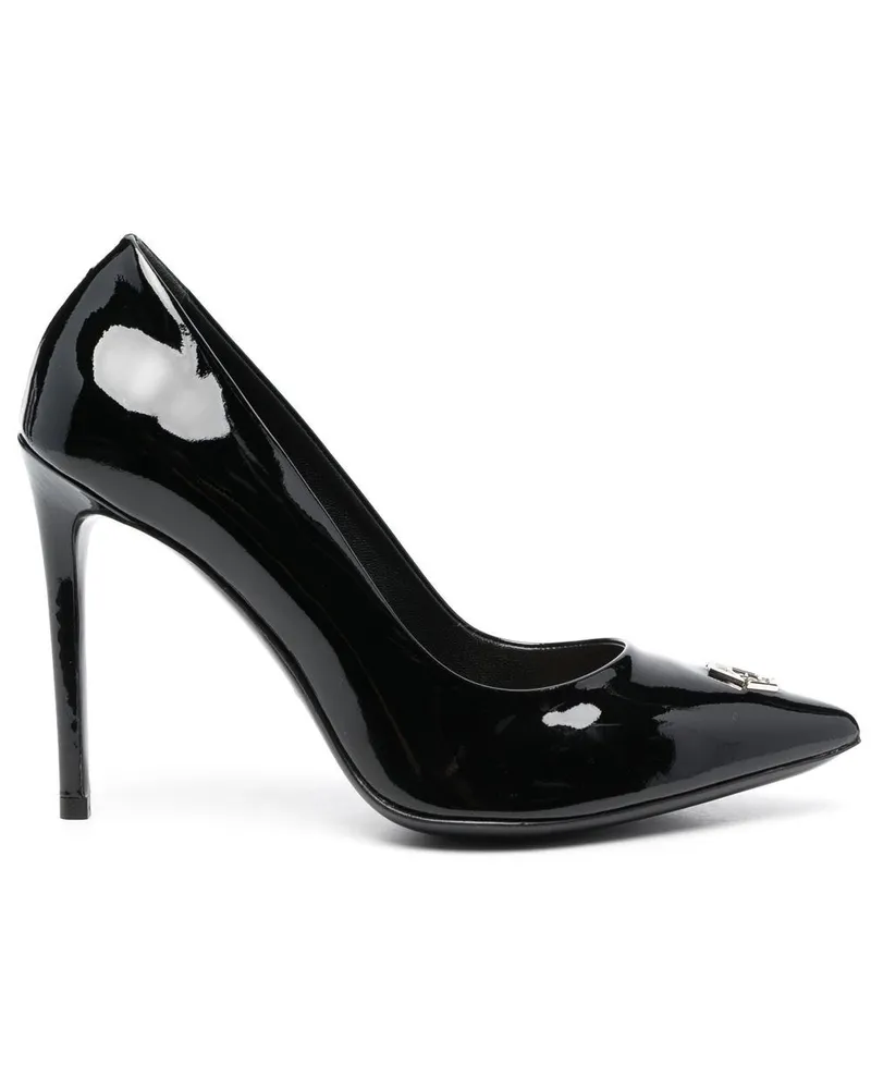 Philipp Plein Pumps aus Lackleder 100mm - Schwarz Schwarz