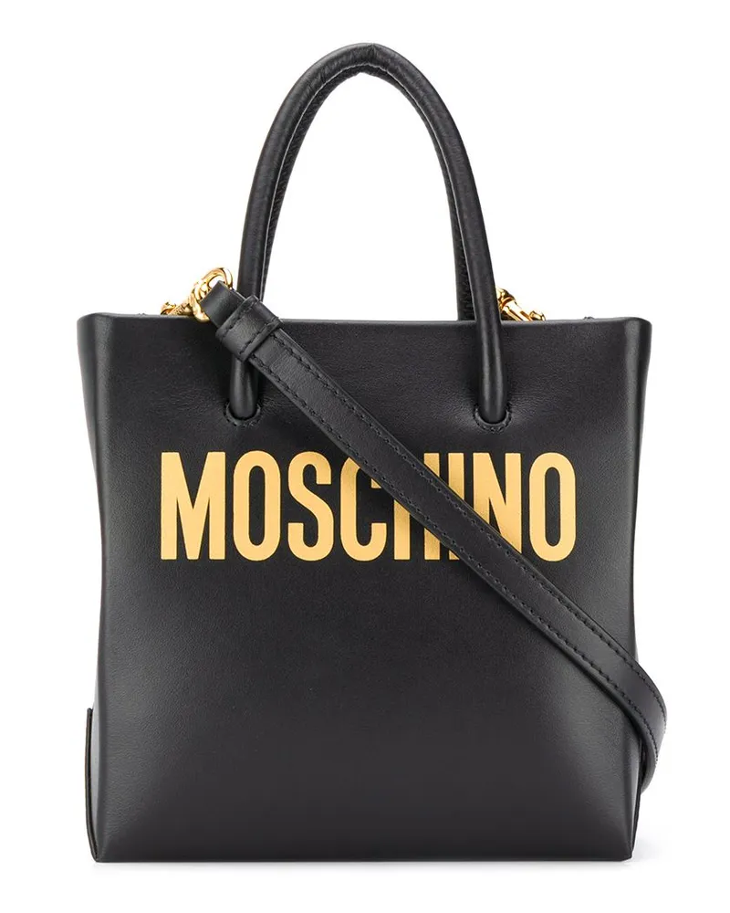 Moschino Mini Handtasche mit Logo Schwarz