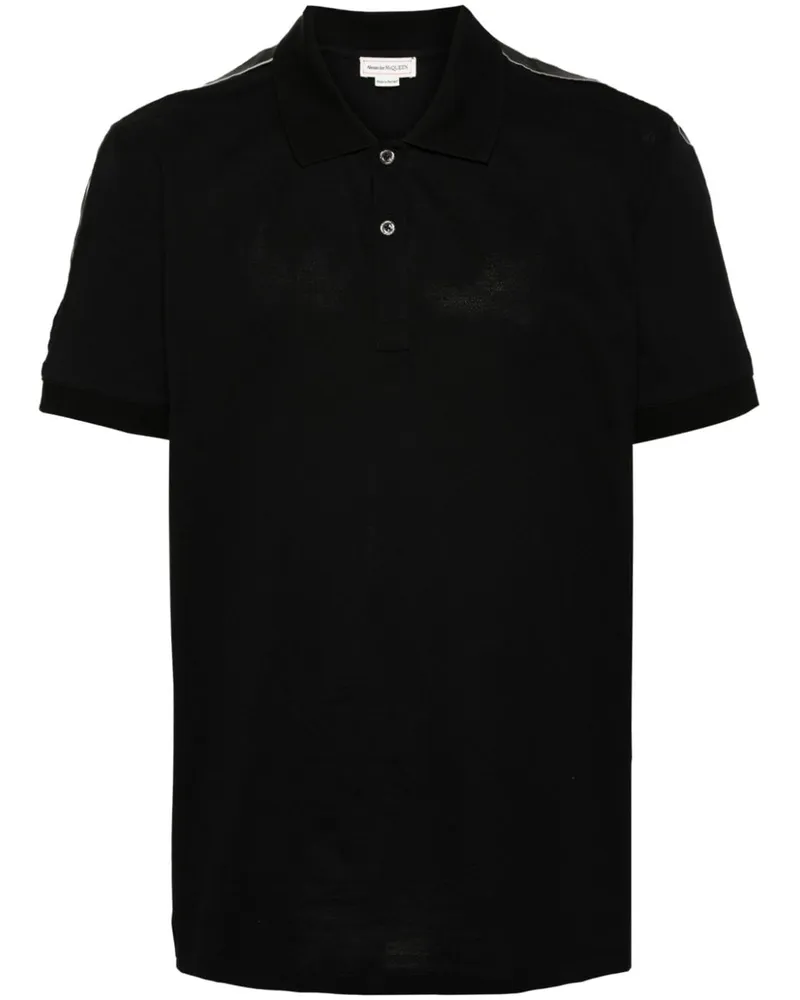 Alexander McQueen Poloshirt mit Logo-Streifen - Schwarz Schwarz
