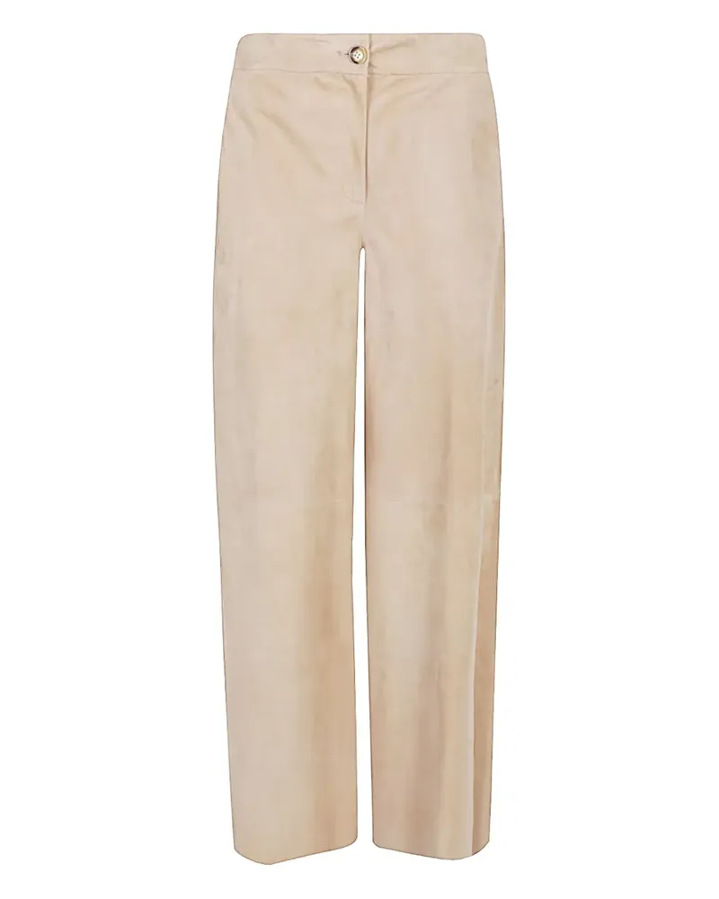 VIA MASINI 80 suede trousers - Nude Nude