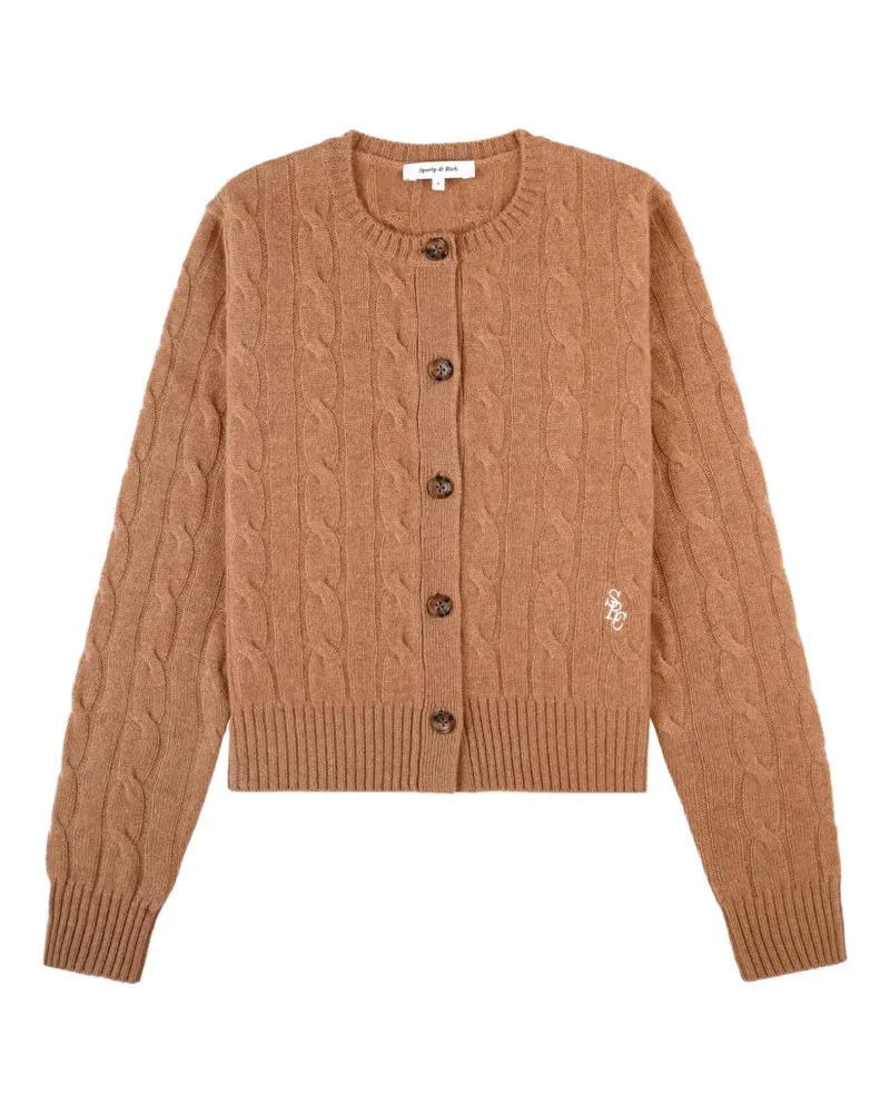 SPORTY & RICH SRC cable-knit buttoned cardigan - Braun Braun