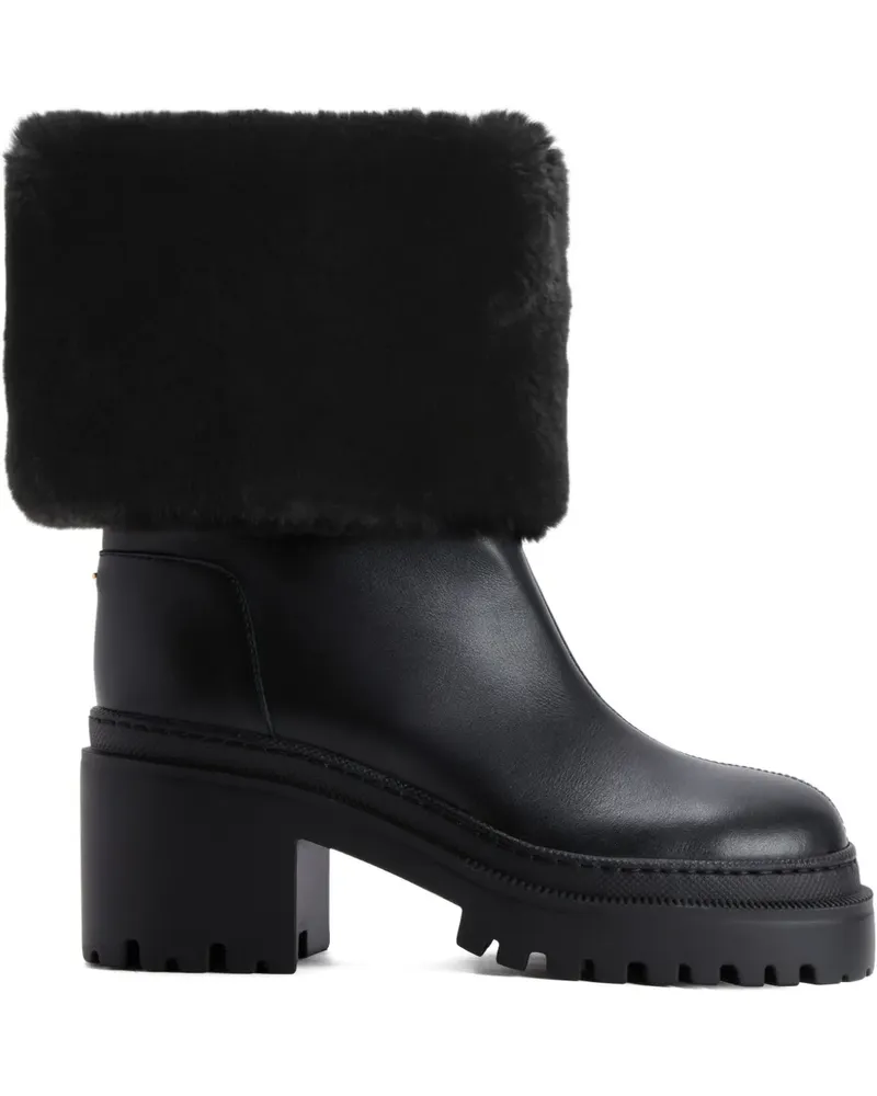 Giuseppe Zanotti Mairi Stiefel mit Pelzbesatz - Schwarz Schwarz