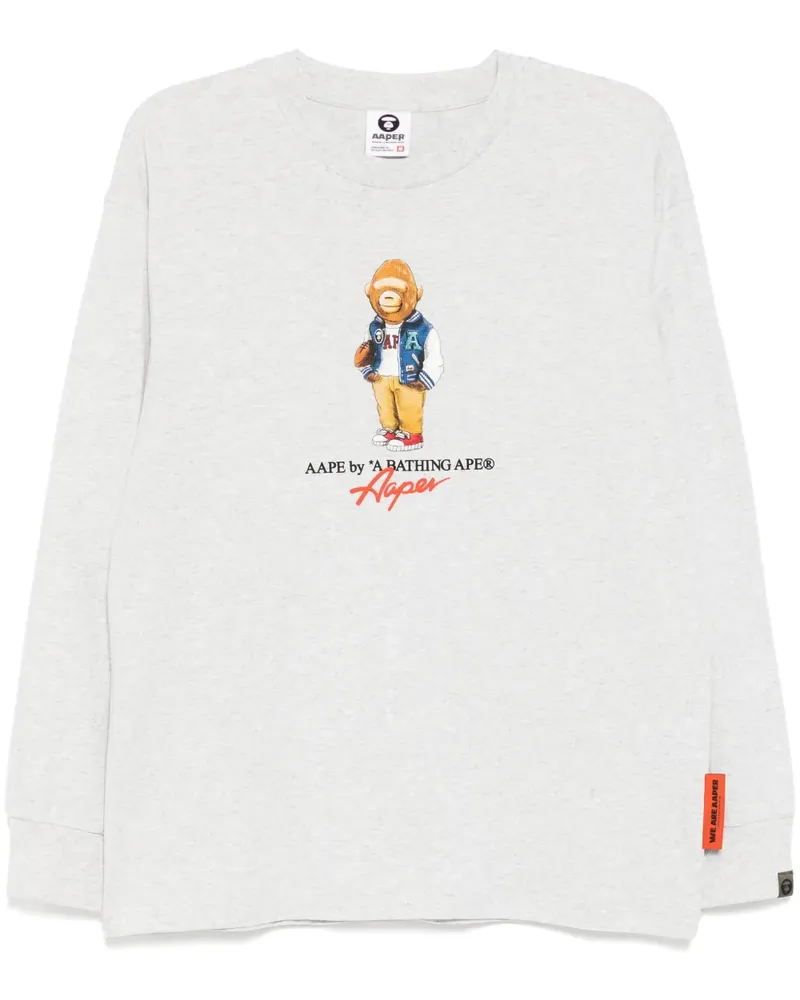 BAPE T-Shirt mit grafischem Print - Grau Grau