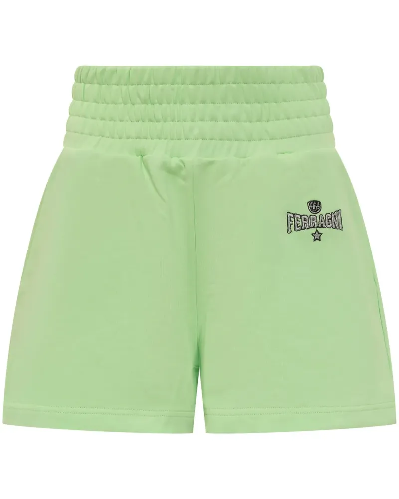 Chiara Ferragni Joggingshorts mit Logo-Stickerei - Grün Grün