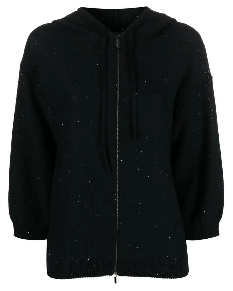 Fabiana Filippi Hoodie mit Dreiviertelärmeln - Schwarz Schwarz