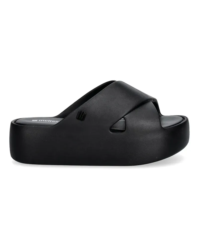 Melissa cross-strap platform slides - Schwarz Schwarz