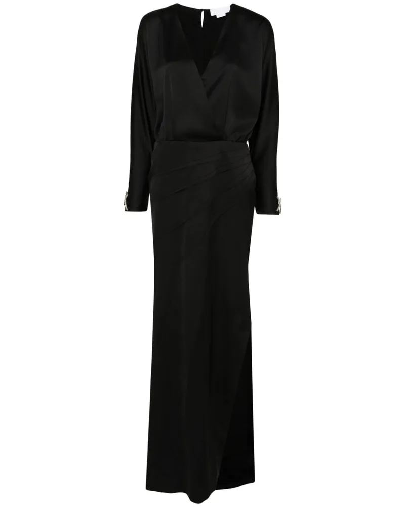 Genny Maxikleid aus Satin - Schwarz Schwarz