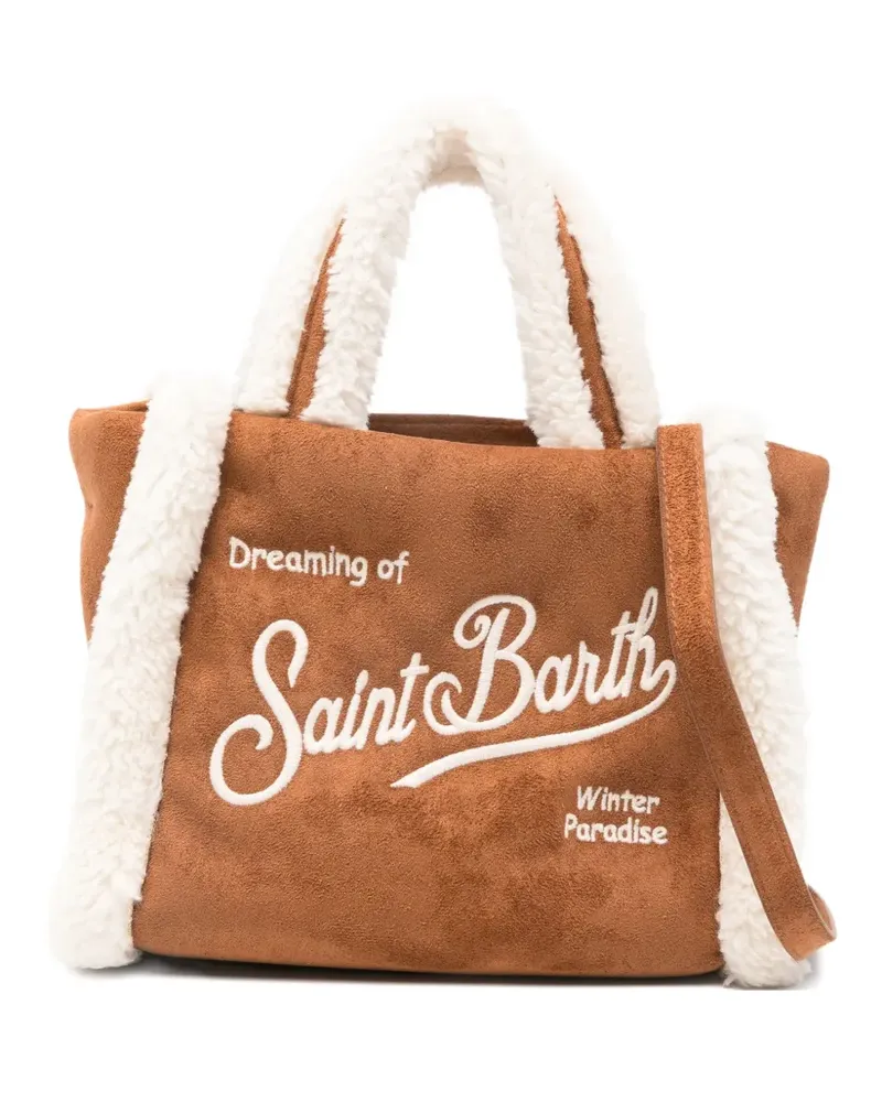 MC2 Saint Barth Mini Vanity Tote Bag mit Shearling-Besatz - Braun Braun