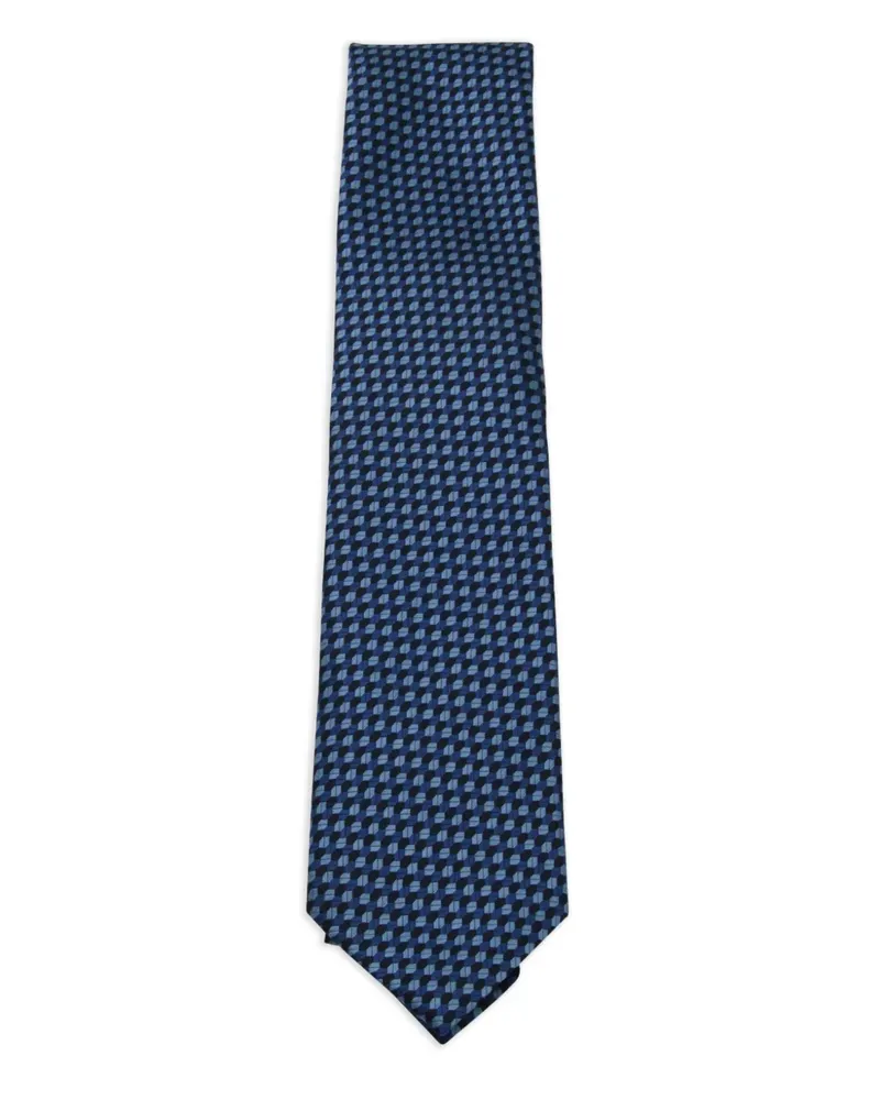 Ermenegildo Zegna Geometrisch gemusterte Krawatte - Blau Blau