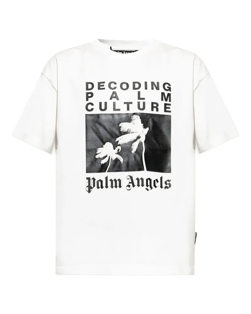 Palm Angels T-Shirt mit Palmen-Print - Weiß Weiß