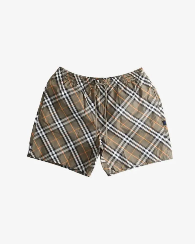 Burberry check drawstring shorts - Nude Nude