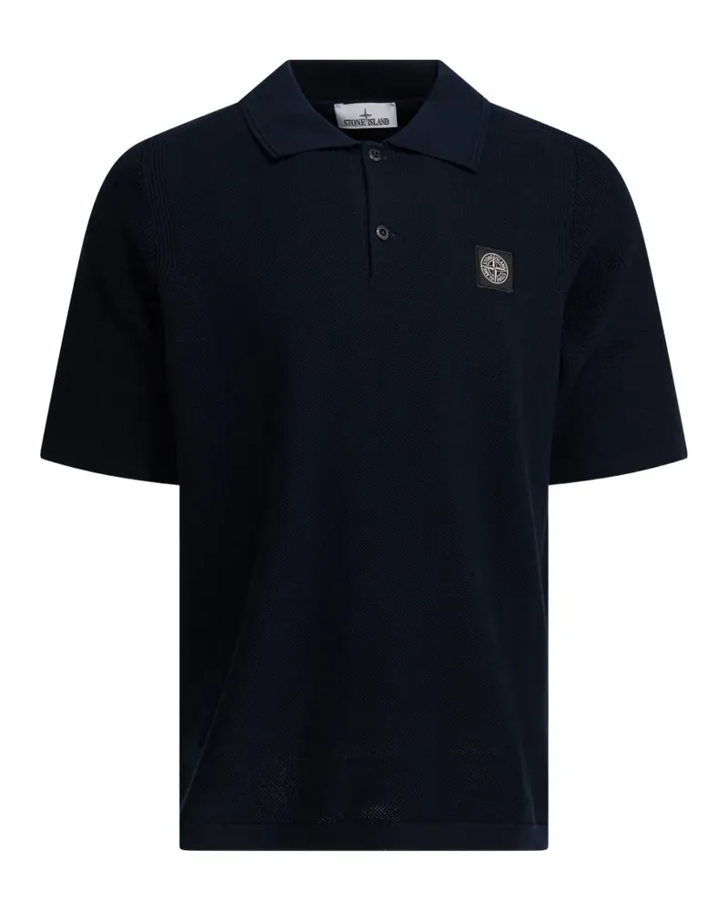 Stone Island buttoned cotton polo shirt - Blau Blau