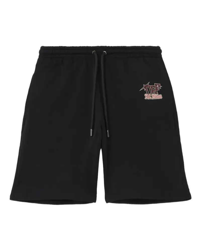 OFF-WHITE x AC Milan elasticated-waistband shorts - Schwarz Schwarz
