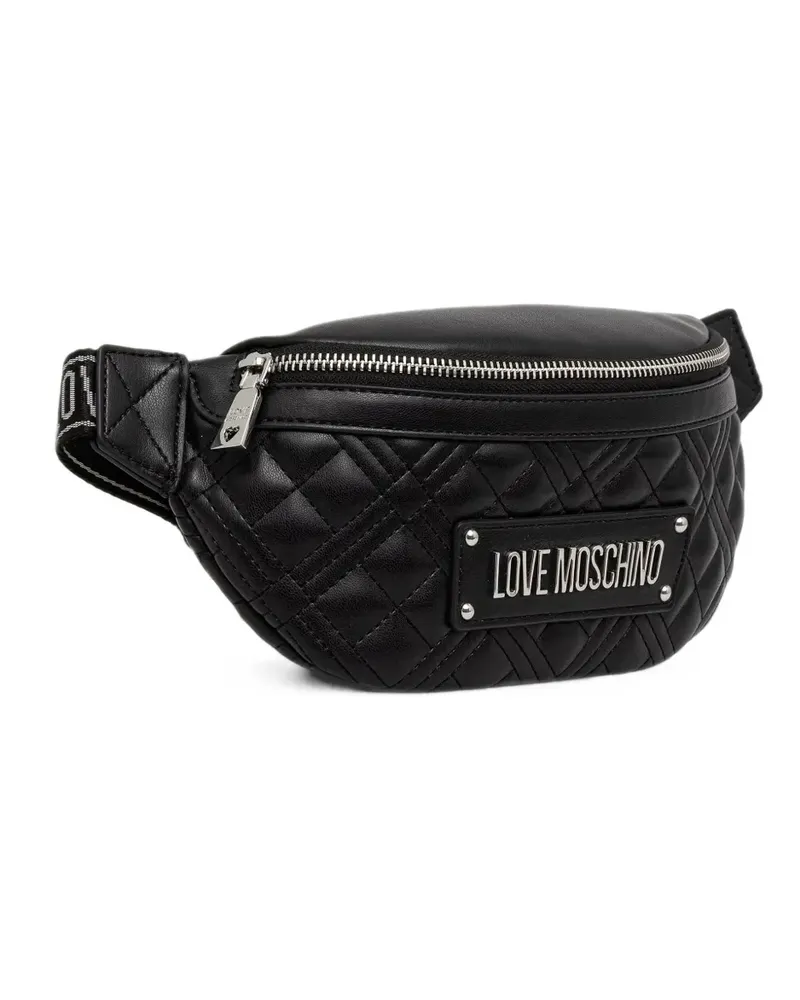 Moschino quilted logo-plaque belt bag - Schwarz Schwarz
