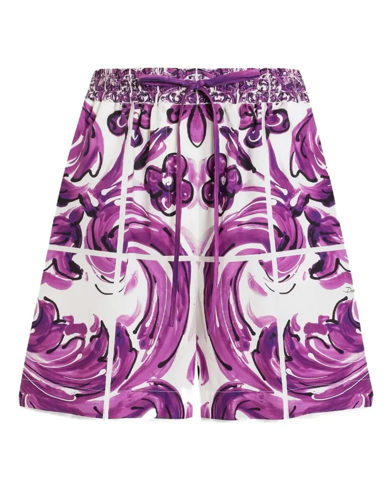 Dolce & Gabbana Shorts mit Mosaik-Print - Weiß Weiß