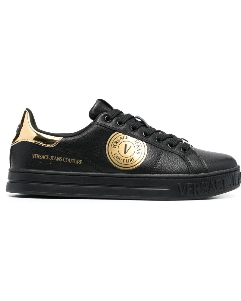 Versace Jeans Sneakers mit Logo-Patch Schwarz