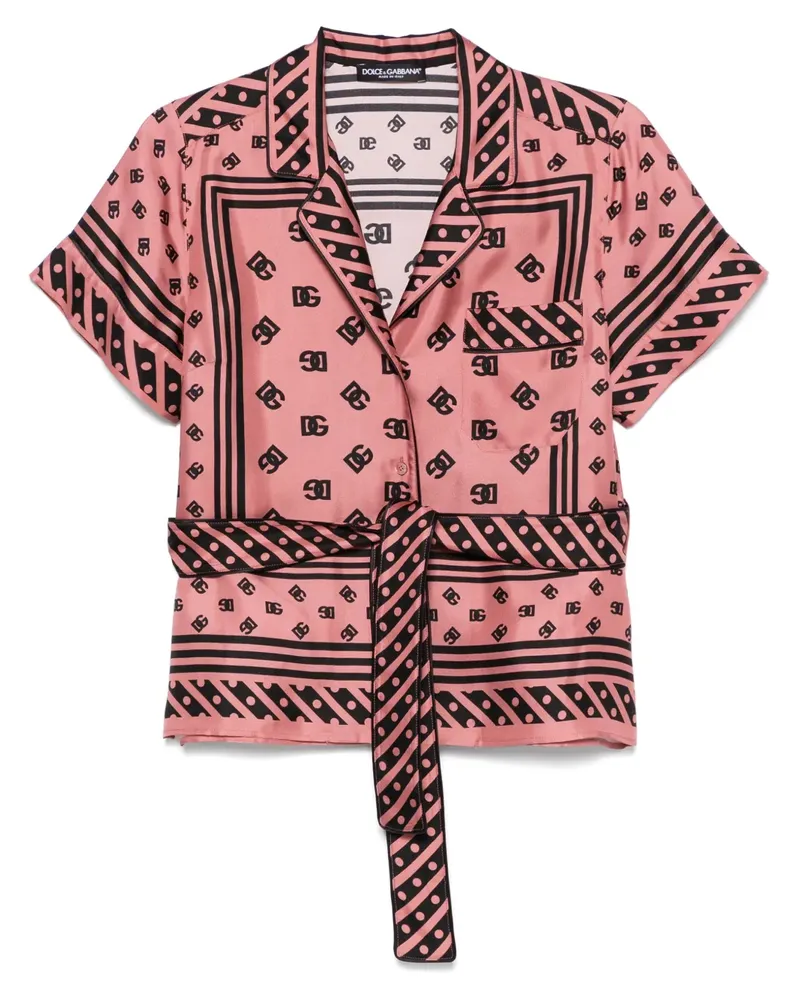 Dolce & Gabbana Pyjama-Oberteil aus Seide - Rosa Rosa