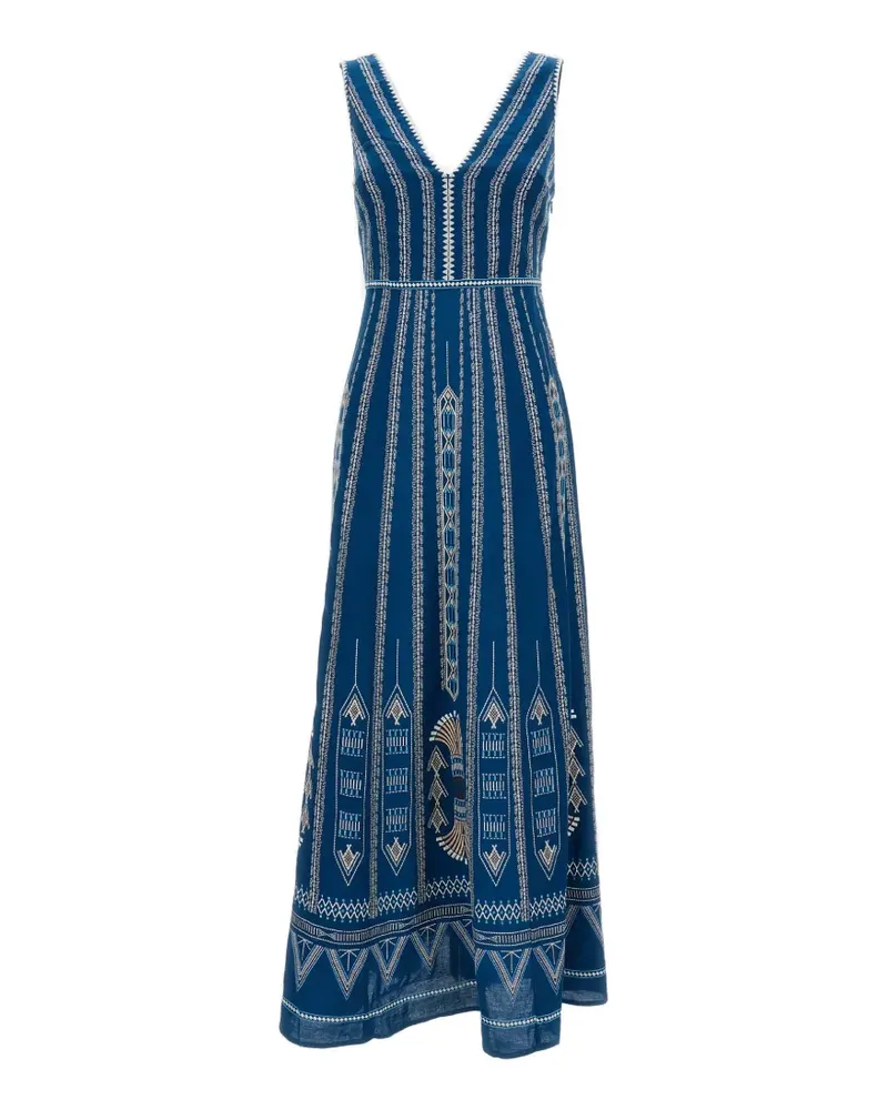 Emporio Sirenuse Nellie embroidered sleeveless dress - Blau Blau