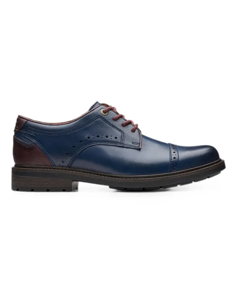 Clarks Un Shire Vibe Derby-Schuhe mit Budapestermuster - Blau Blau